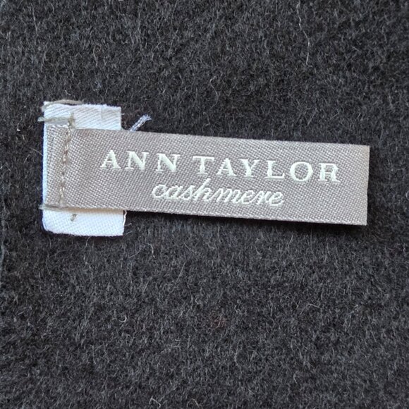 Ann Taylor Woven Cashmere Fringe Scarf Black - Picture 5 of 11